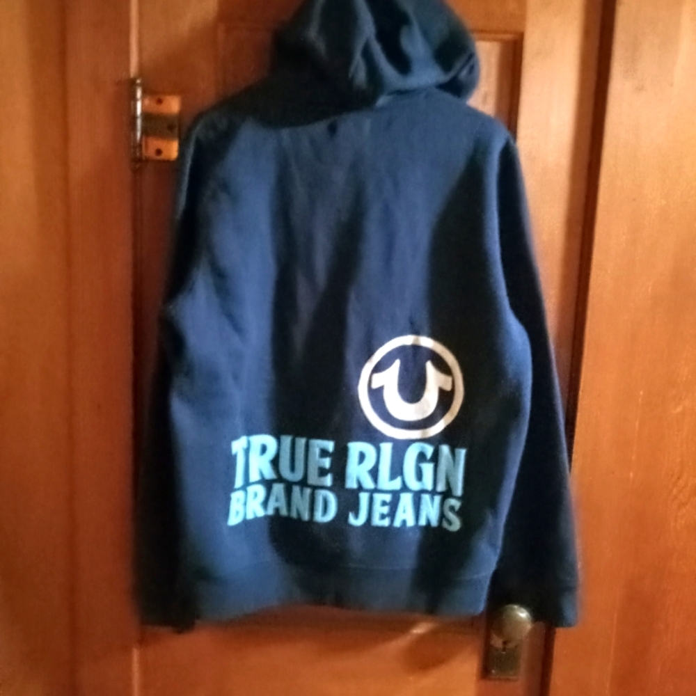 True religion dress blue medium hood nwt